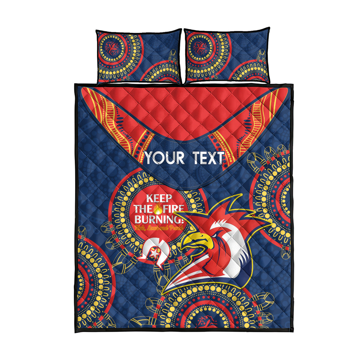 Custom NRL Roosters NAIDOC Week Quilt Bed Set Keep The Fire Burning Indigenous Art
