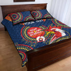 Custom NRL Roosters NAIDOC Week Quilt Bed Set Keep The Fire Burning Indigenous Art