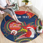 Custom NRL Roosters NAIDOC Week Round Carpet Keep The Fire Burning Indigenous Art