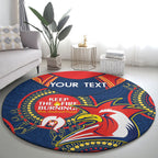 Custom NRL Roosters NAIDOC Week Round Carpet Keep The Fire Burning Indigenous Art