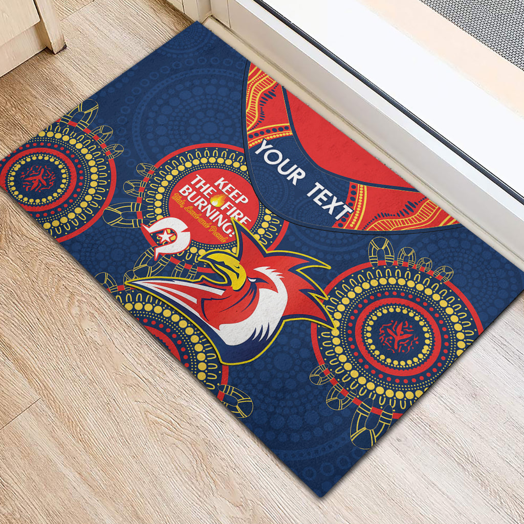 Custom NRL Roosters NAIDOC Week Rubber Doormat Keep The Fire Burning Indigenous Art