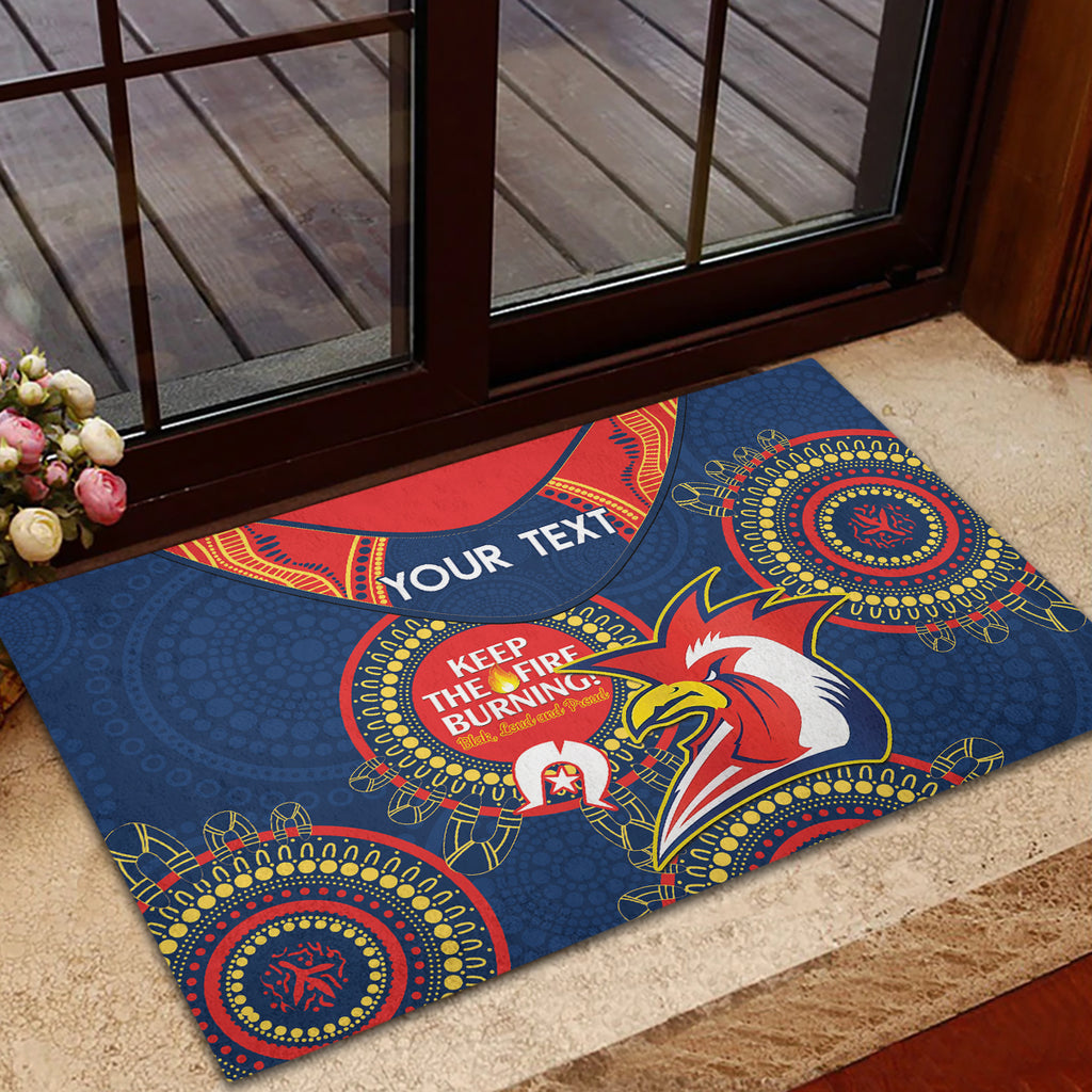 Custom NRL Roosters NAIDOC Week Rubber Doormat Keep The Fire Burning Indigenous Art