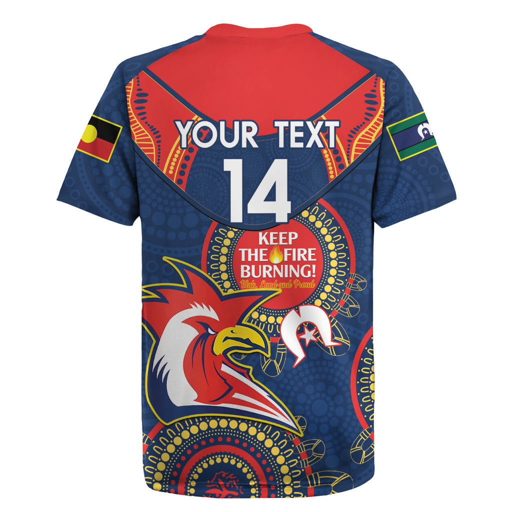 Custom NRL Roosters NAIDOC Week Rugby Jersey Keep The Fire Burning Indigenous Art