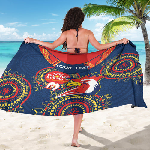 Custom NRL Roosters NAIDOC Week Sarong Keep The Fire Burning Indigenous Art