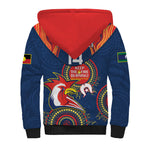 Custom NRL Roosters NAIDOC Week Sherpa Hoodie Keep The Fire Burning Indigenous Art