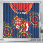 Custom NRL Roosters NAIDOC Week Shower Curtain Keep The Fire Burning Indigenous Art