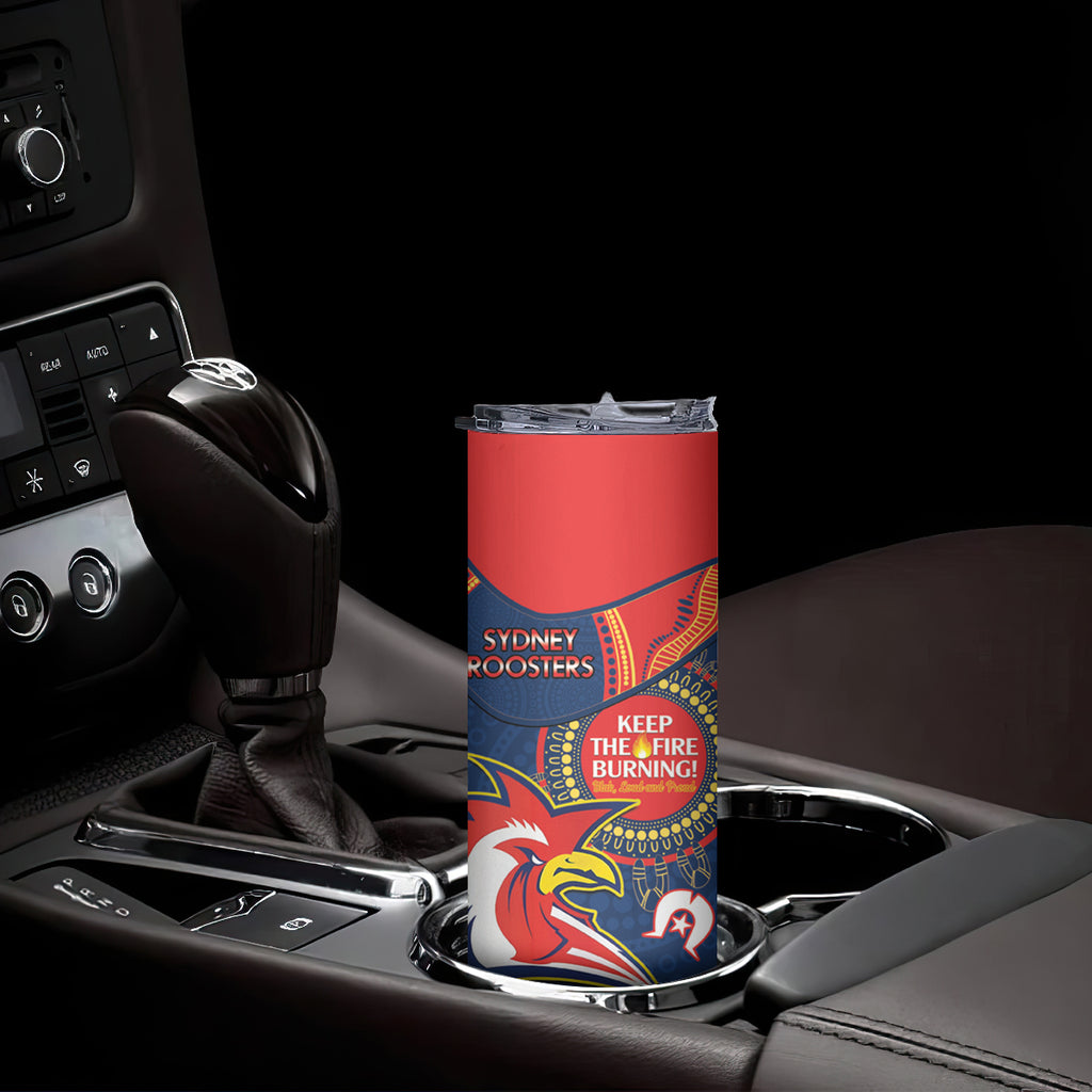 NRL Roosters NAIDOC Week Skinny Tumbler Keep The Fire Burning Indigenous Art