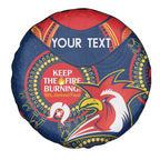 Custom NRL Roosters NAIDOC Week Spare Tire Cover Keep The Fire Burning Indigenous Art