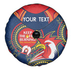 Custom NRL Roosters NAIDOC Week Spare Tire Cover Keep The Fire Burning Indigenous Art