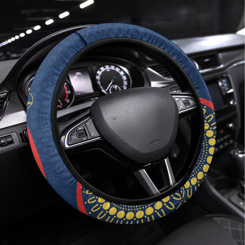 NRL Roosters NAIDOC Week Steering Wheel Cover Keep The Fire Burning Indigenous Art