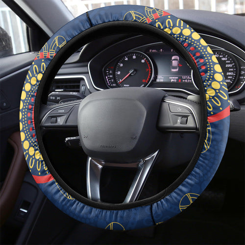 NRL Roosters NAIDOC Week Steering Wheel Cover Keep The Fire Burning Indigenous Art