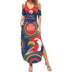 Custom NRL Roosters NAIDOC Week Summer Maxi Dress Keep The Fire Burning Indigenous Art