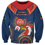 Custom NRL Roosters NAIDOC Week Sweatshirt Keep The Fire Burning Indigenous Art