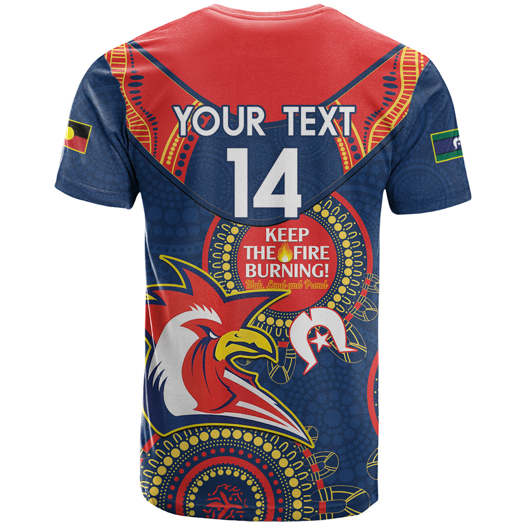 Custom NRL Roosters NAIDOC Week T Shirt Keep The Fire Burning Indigenous Art