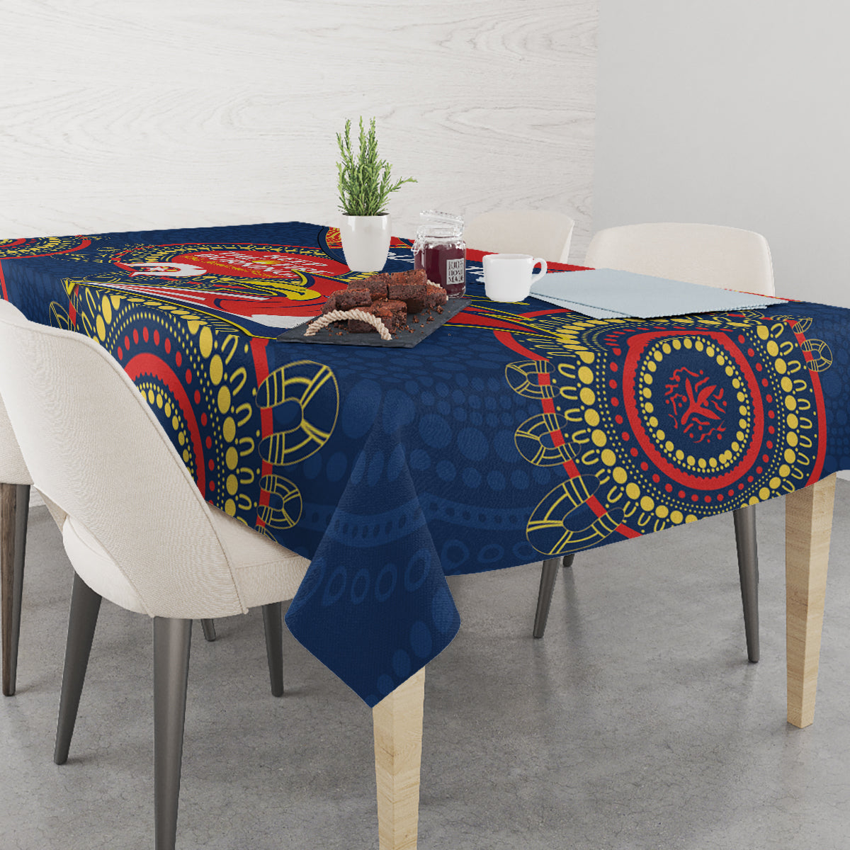 Custom NRL Roosters NAIDOC Week Tablecloth Keep The Fire Burning Indigenous Art
