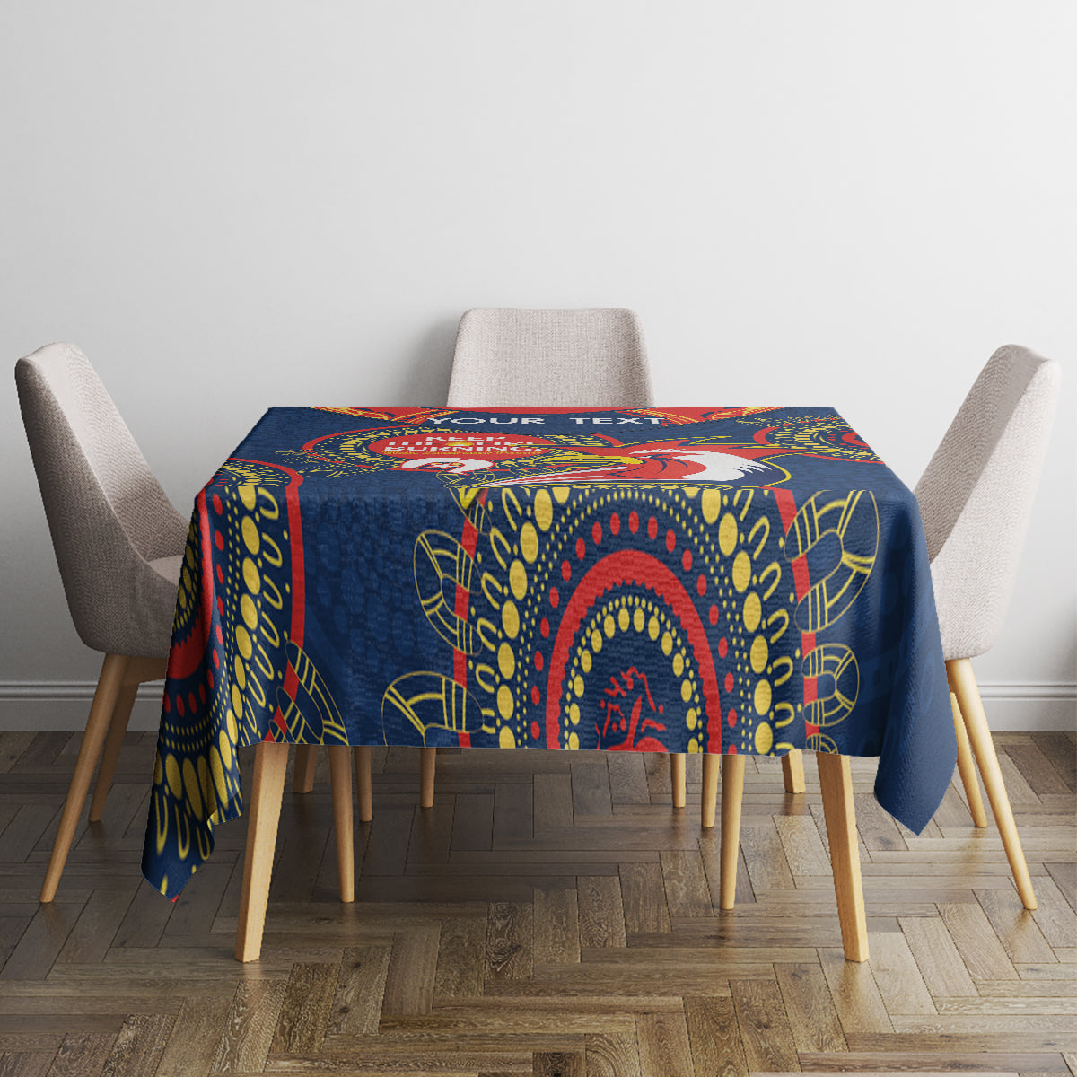 Custom NRL Roosters NAIDOC Week Tablecloth Keep The Fire Burning Indigenous Art