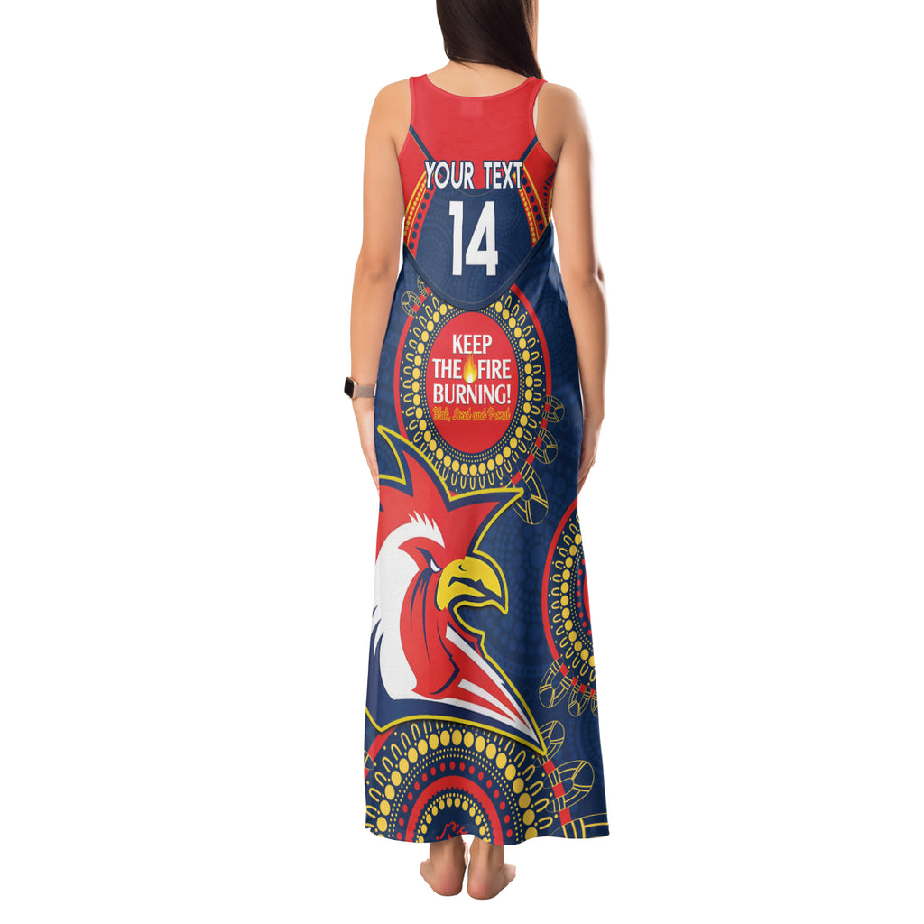 Custom NRL Roosters NAIDOC Week Tank Maxi Dress Keep The Fire Burning Indigenous Art