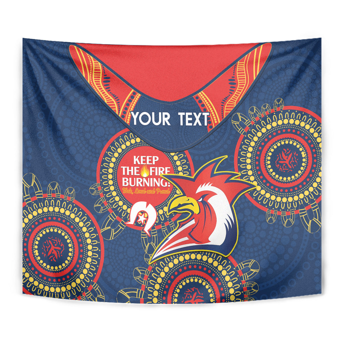 Custom NRL Roosters NAIDOC Week Tapestry Keep The Fire Burning Indigenous Art