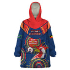 Custom NRL Roosters NAIDOC Week Wearable Blanket Hoodie Keep The Fire Burning Indigenous Art