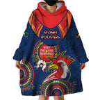 Custom NRL Roosters NAIDOC Week Wearable Blanket Hoodie Keep The Fire Burning Indigenous Art