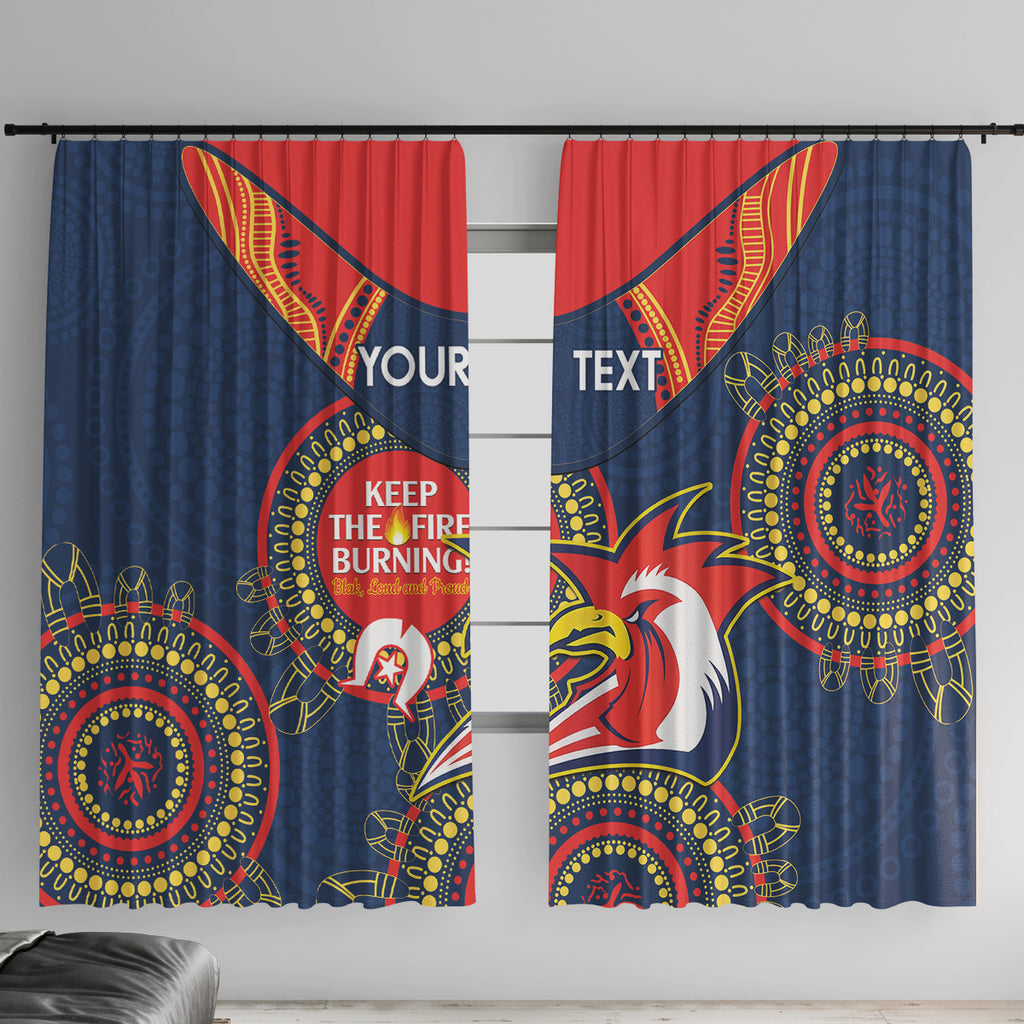 Custom NRL Roosters NAIDOC Week Window Curtain Keep The Fire Burning Indigenous Art
