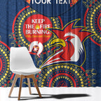 Custom NRL Roosters NAIDOC Week Window Curtain Keep The Fire Burning Indigenous Art