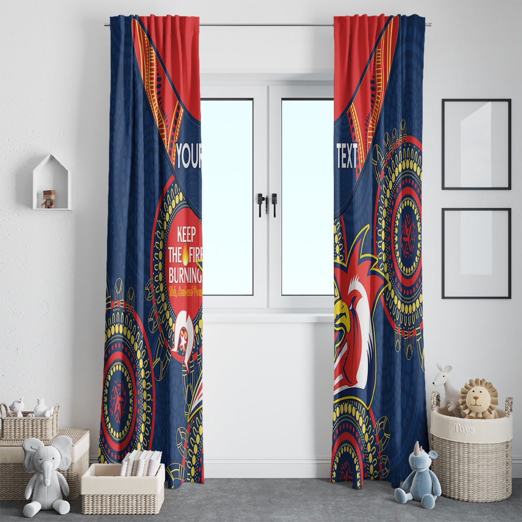 Custom NRL Roosters NAIDOC Week Window Curtain Keep The Fire Burning Indigenous Art