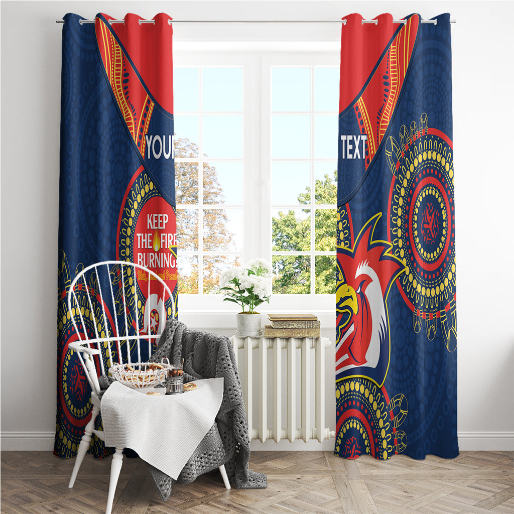 Custom NRL Roosters NAIDOC Week Window Curtain Keep The Fire Burning Indigenous Art