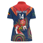 Custom NRL Roosters NAIDOC Week Women Polo Shirt Keep The Fire Burning Indigenous Art