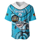 Custom NRL Sharks NAIDOC Week Baseball Jersey Keep The Fire Burning Indigenous Art