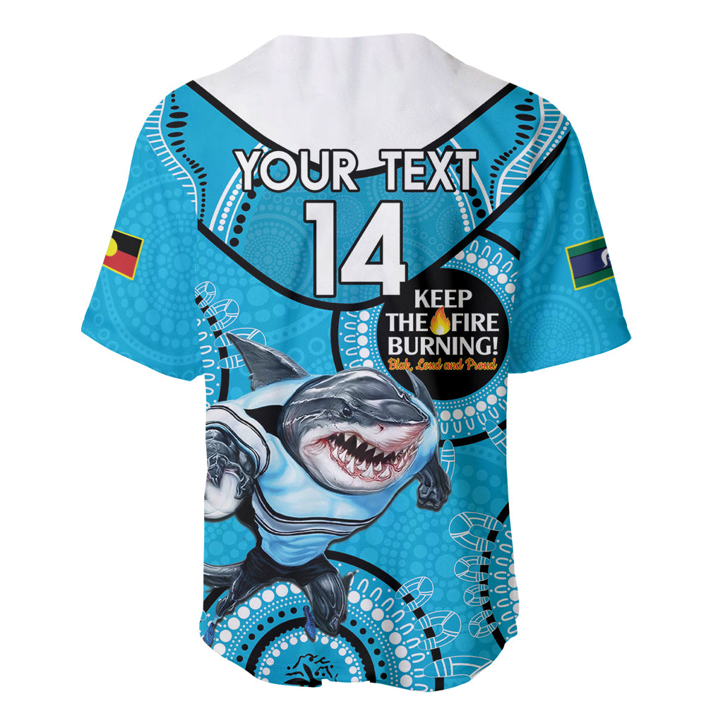 Custom NRL Sharks NAIDOC Week Baseball Jersey Keep The Fire Burning Indigenous Art