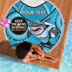 Custom NRL Sharks NAIDOC Week Beach Blanket Keep The Fire Burning Indigenous Art