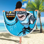 Custom NRL Sharks NAIDOC Week Beach Blanket Keep The Fire Burning Indigenous Art