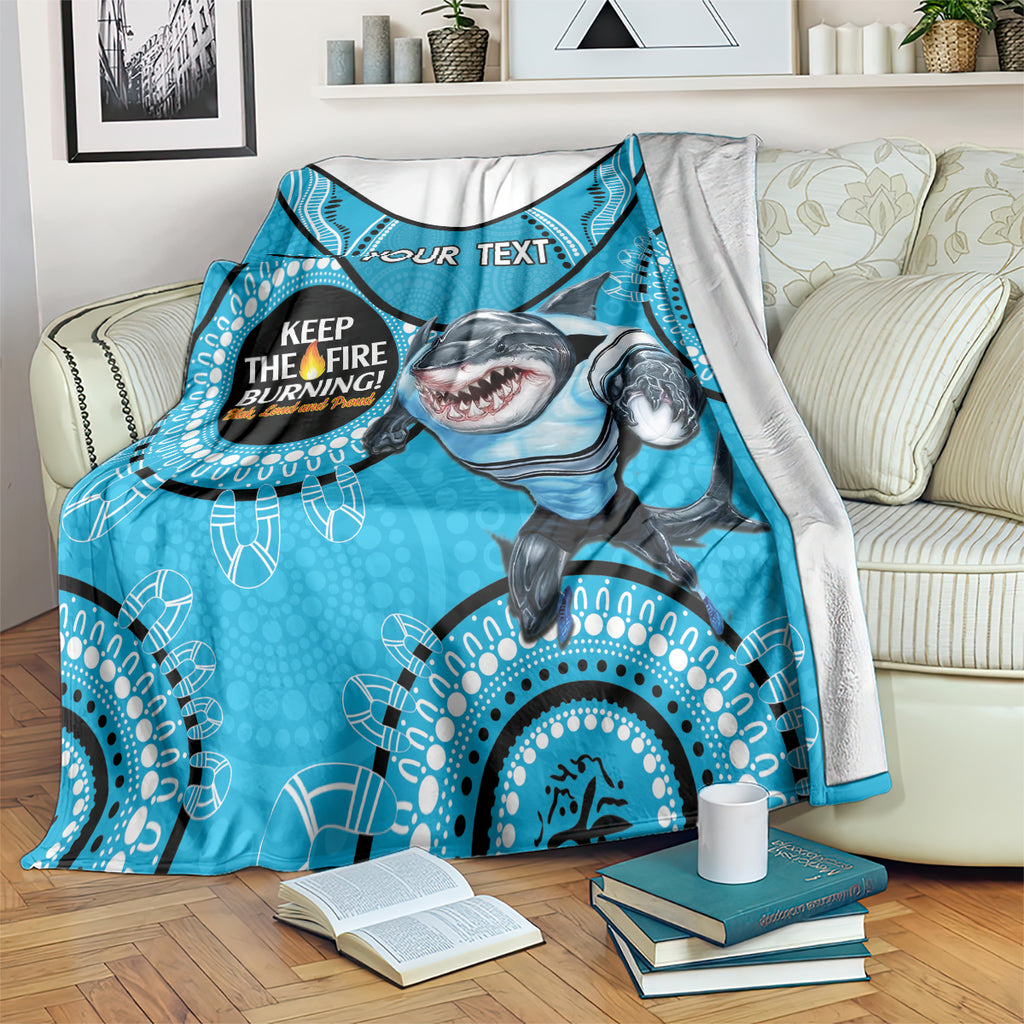 Custom NRL Sharks NAIDOC Week Blanket Keep The Fire Burning Indigenous Art