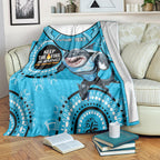 Custom NRL Sharks NAIDOC Week Blanket Keep The Fire Burning Indigenous Art