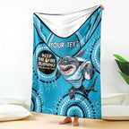 Custom NRL Sharks NAIDOC Week Blanket Keep The Fire Burning Indigenous Art
