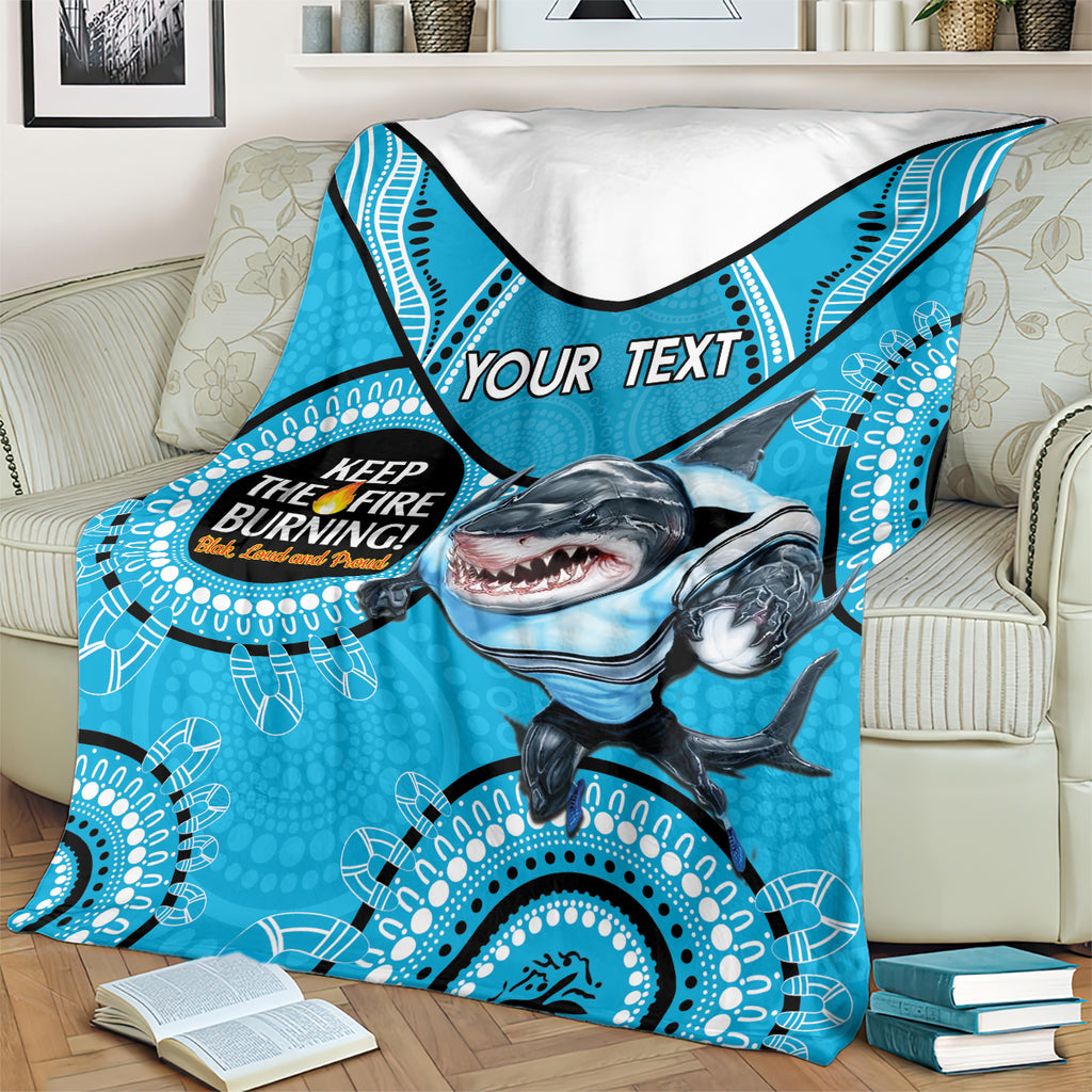 Custom NRL Sharks NAIDOC Week Blanket Keep The Fire Burning Indigenous Art