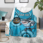 Custom NRL Sharks NAIDOC Week Blanket Keep The Fire Burning Indigenous Art