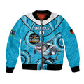 Custom NRL Sharks NAIDOC Week Bomber Jacket Keep The Fire Burning Indigenous Art