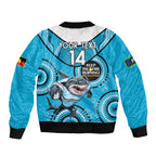 Custom NRL Sharks NAIDOC Week Bomber Jacket Keep The Fire Burning Indigenous Art