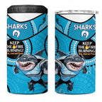 NRL Sharks NAIDOC Week 4 in 1 Can Cooler Tumbler Keep The Fire Burning Indigenous Art