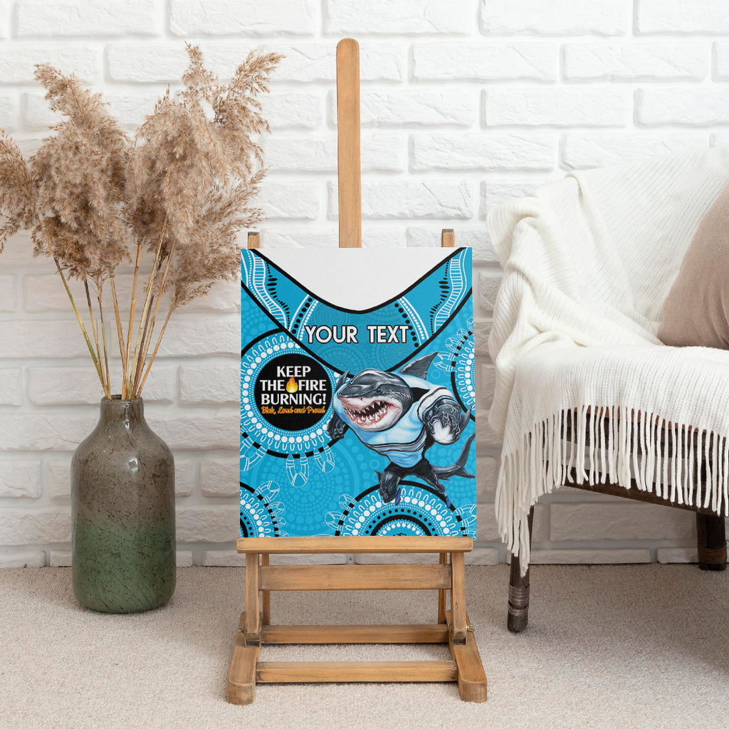Custom NRL Sharks NAIDOC Week Canvas Wall Art Keep The Fire Burning Indigenous Art