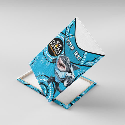 Custom NRL Sharks NAIDOC Week Canvas Wall Art Keep The Fire Burning Indigenous Art