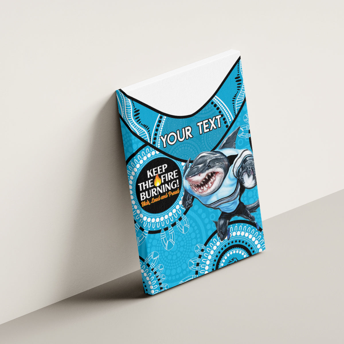 Custom NRL Sharks NAIDOC Week Canvas Wall Art Keep The Fire Burning Indigenous Art