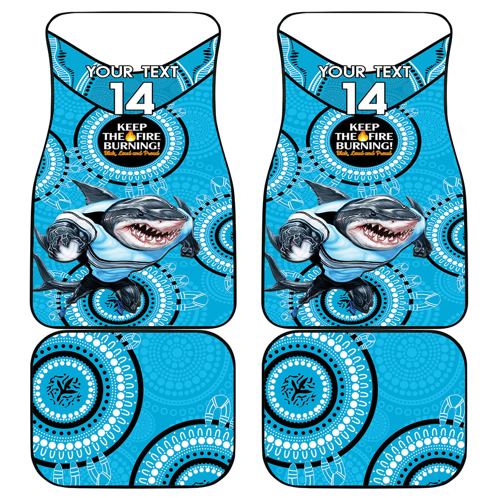 Custom NRL Sharks NAIDOC Week Car Mats Keep The Fire Burning Indigenous Art