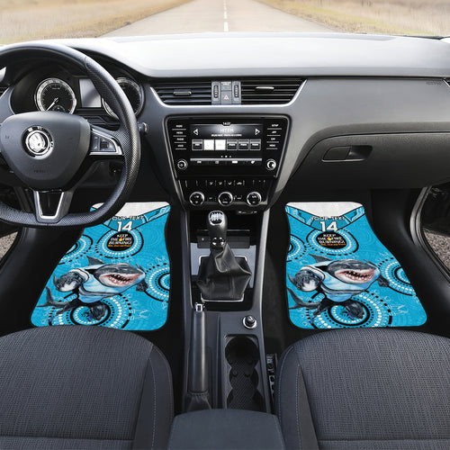 Custom NRL Sharks NAIDOC Week Car Mats Keep The Fire Burning Indigenous Art