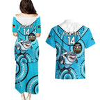 Custom NRL Sharks NAIDOC Week Couples Matching Puletasi and Hawaiian Shirt Keep The Fire Burning Indigenous Art