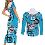 Custom NRL Sharks NAIDOC Week Couples Matching Short Sleeve Bodycon Dress and Long Sleeve Button Shirt Keep The Fire Burning Indigenous Art