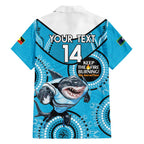 Custom NRL Sharks NAIDOC Week Family Matching Long Sleeve Bodycon Dress and Hawaiian Shirt Keep The Fire Burning Indigenous Art
