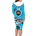 Custom NRL Sharks NAIDOC Week Family Matching Long Sleeve Bodycon Dress and Hawaiian Shirt Keep The Fire Burning Indigenous Art